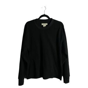 WindRiver Men's Black Crewneck Fleece Sweatshirt